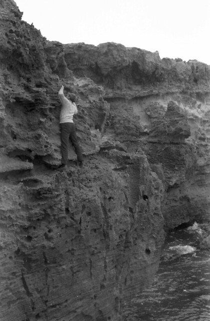 Jim on sea cliffs at Robe
