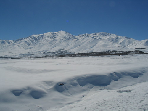 blue winter sky brown white snow afghanistan mountains canon g5 kabul checkpoint