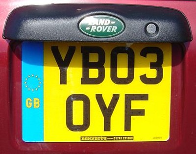 Uk Rear Plate GB - Rear plate | Two line British passenger plate. YB prefi… | Flickr