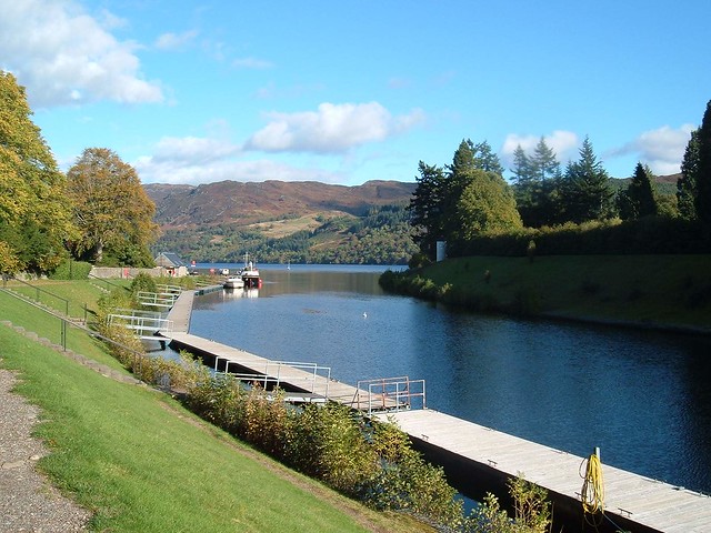Caledonian Canal enters Loch Ness at Fort Augustus Scotland