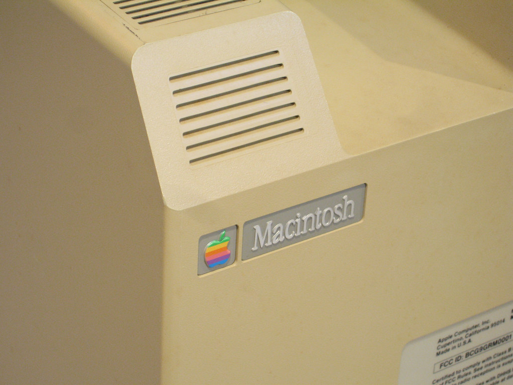 the early Macintosh product badge