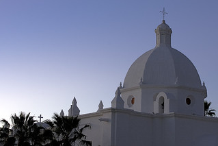 Ajo, AZ church at sunrise