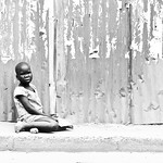 A child on the side of the road