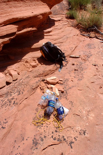 Trash at Delicate Arch (4 of 5): ready to be carried off... 20050704_8893