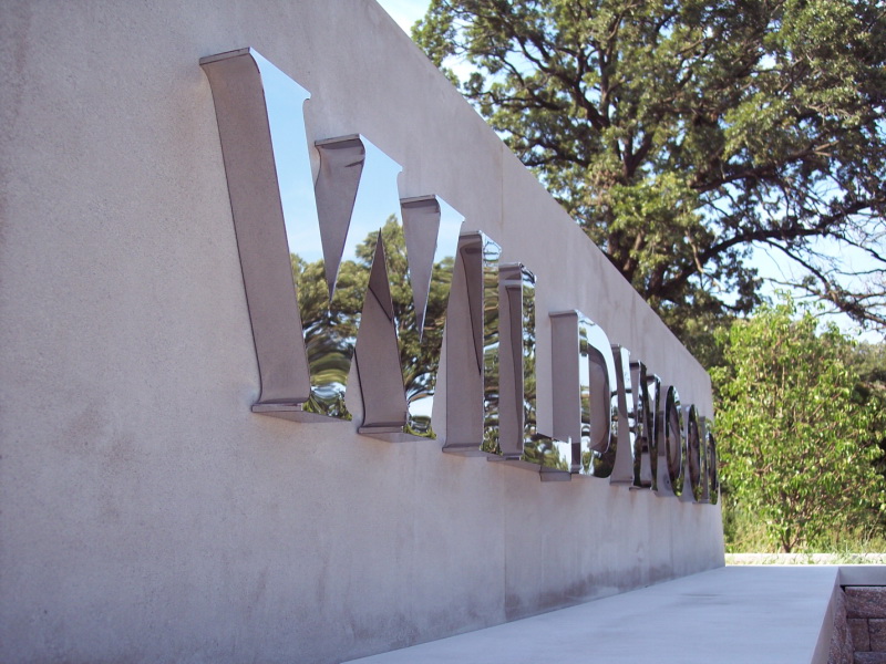 Fabricated stainless steel letters with polished finish