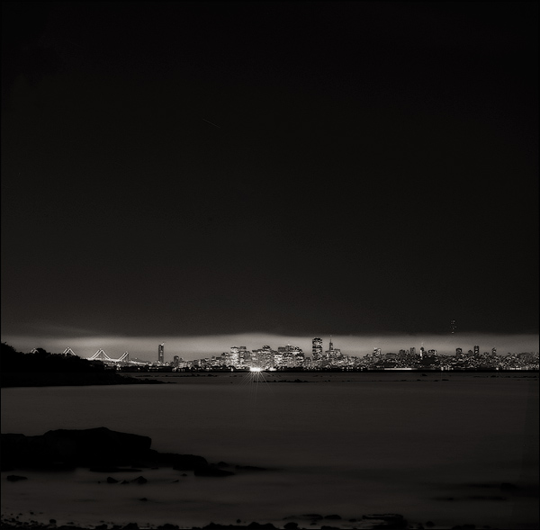 San Francisco from Albany bulb at night Hassy500CM Acros D-76 06-2007 ES 4990 003