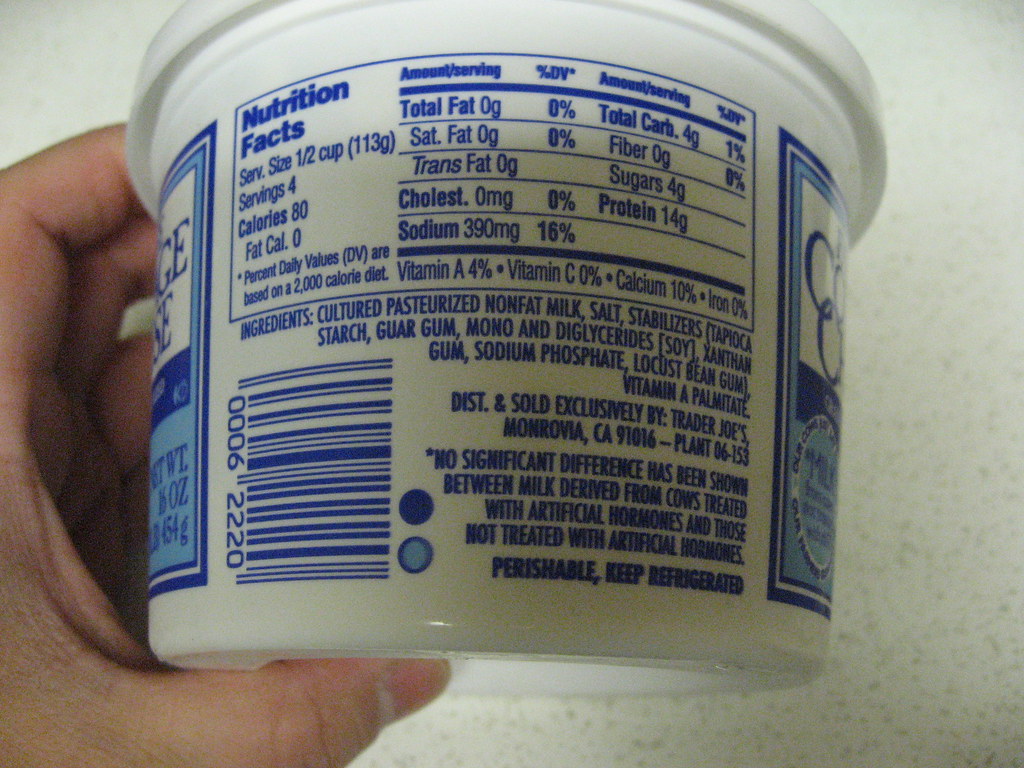 Trader Joe S Fat Free Cottage Cheese Nutritional Informati Flickr
