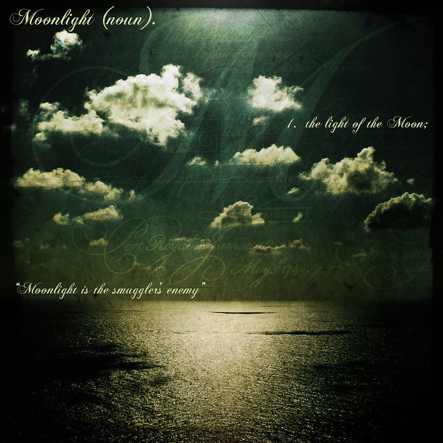 Moonlight - (Fluffy cumulus clouds over the sea) The dictionary of image