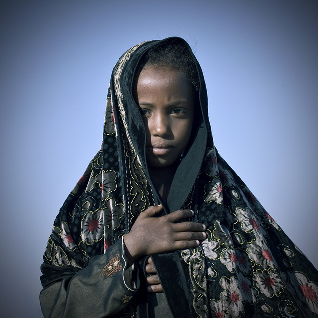 Veiled girl in Asaita, Danakil, Ethiopia