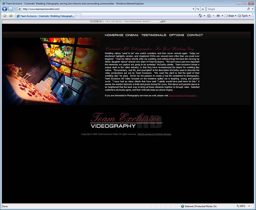 Website for Team Exclusive Videography  www.teamexclusivehd.com | by Strottner Designs LLC