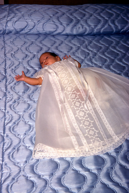 Bobby in his baptismal gown