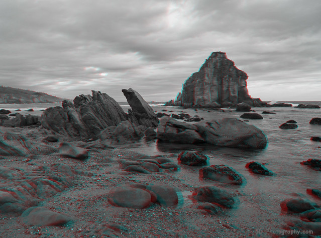 Iversen Cove - Mendocino County, California - 3D stereo Anaglyph