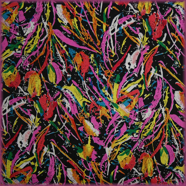 1980's Neon Paint Splatter Fabric Digital Textile Print