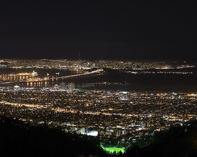 From the Tilden Overlook: Night Blankets San Francisco and Berkeley