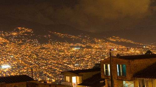 mountain night noche colombia cityscape antioquia medellin