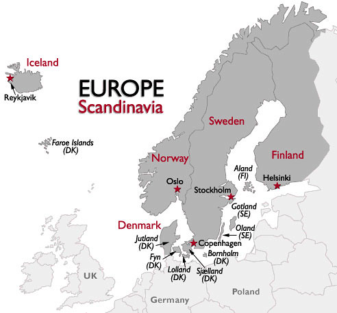 mapa escandinavia o paises nordicos, map of the north of eu…