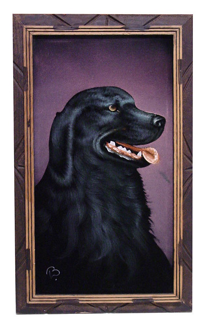 Black Velvet Dog Painting