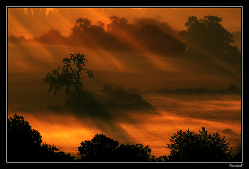 Dawn from Breedon Hill by tiny_soprano, Breedon, dawn, looking down from the hill in front of the church. Another HDR made from three expos