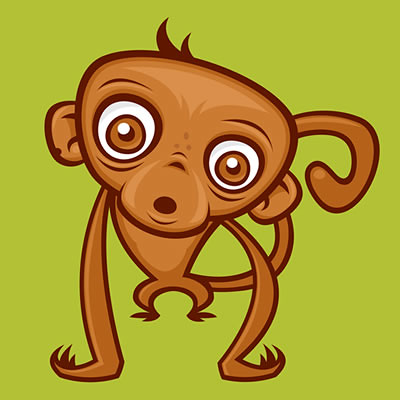 Cute Baby Monkey | Vector cartoon monkey illustration. Stock… | Flickr
