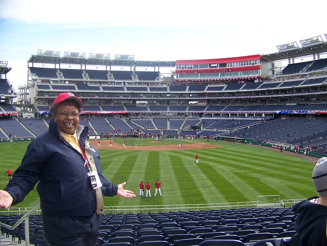 Our first usher greeting us at Nationals Stadium