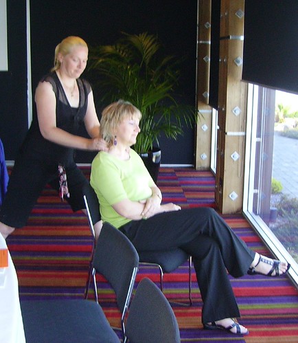 Marlene enjoying a hard earned masssage | by LearnScope SA