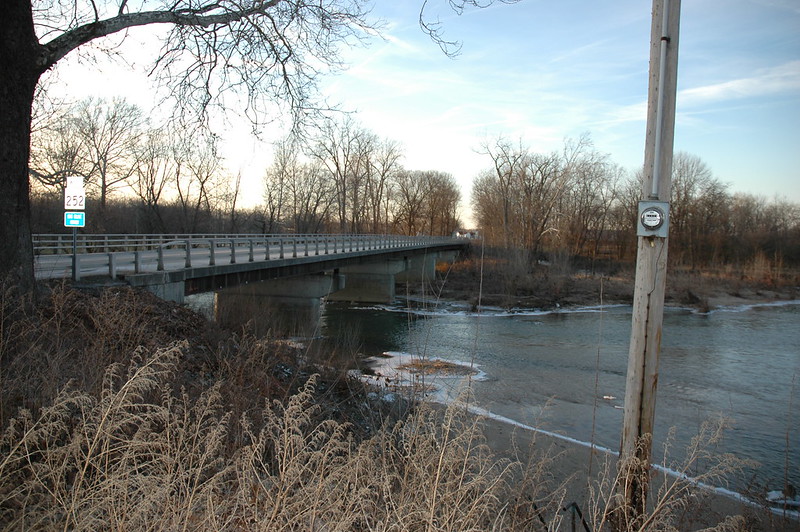 The IN-252 bridge over the Big Blue River in Edinburgh, Indiana.