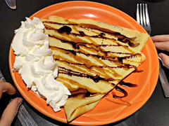 Chocolate and salted caramel crepe at Tod Mountain Cafe