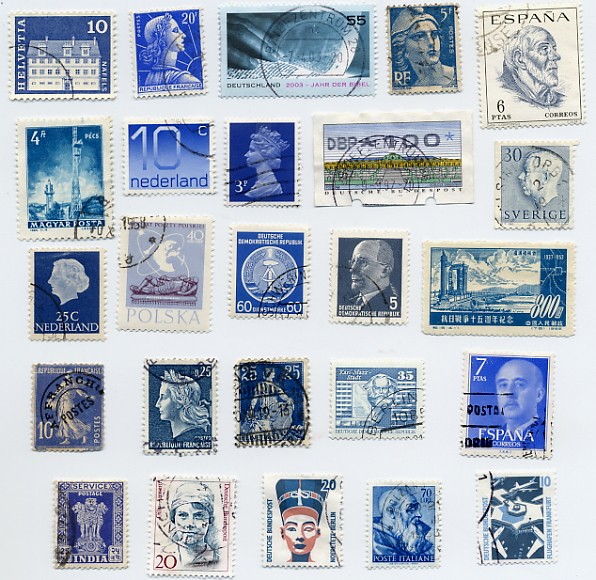 blue stamps