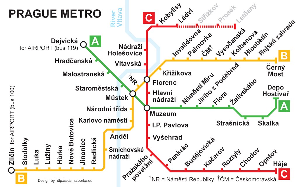 Map pdf metro prague 🗺Metro Lines