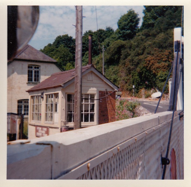 Britannia Crossing signal box, before the gates were changed to lifting barriers