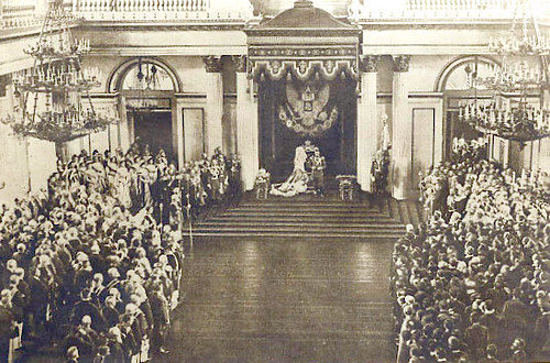 Zar Nikolaus eröffnet die Duma ( The  Czar opens the Duma Parliament