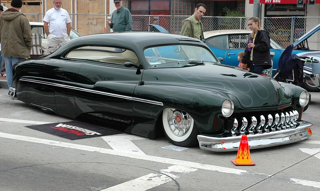 1951 Merc Custom | Top chopped with center post removed. Gri… | Flickr