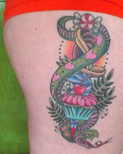 it's a cupcake - with a dagger thru it - and a snake | by Squarebug