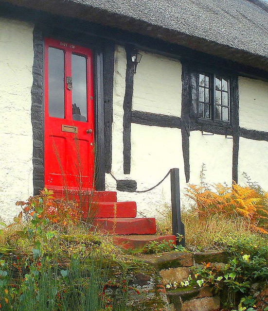 a front door in burton - wirral peninsula - england