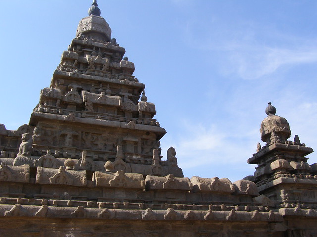Towers of the Shore Temple , Mamallapuram