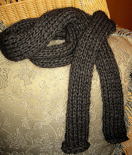 Joseph's Stockinette Scarf | Soft black stockinette scarf wi… | Flickr