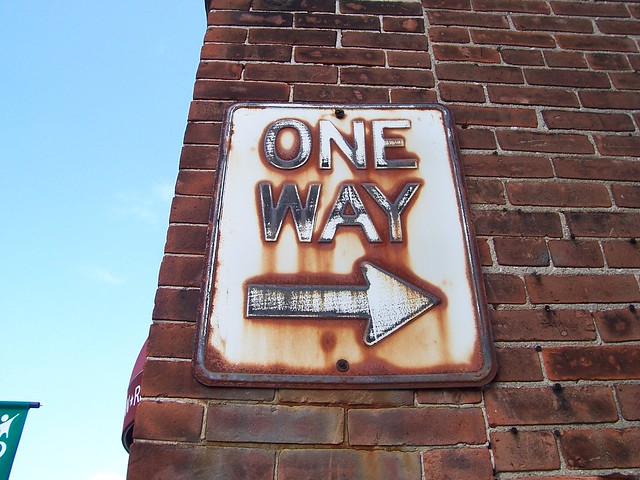 Rusting One Way Sign
