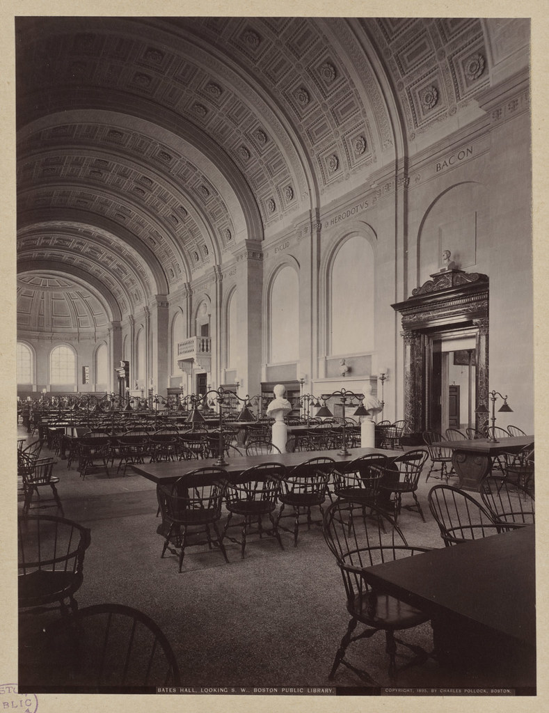 Looking hall. Charlemagne 1895. Boston public Library.