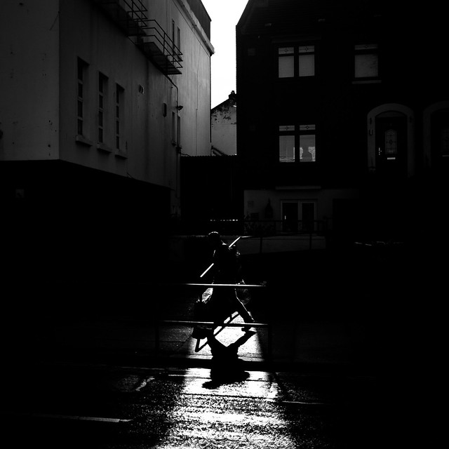 The shadow - Dublin, Ireland - Black and white street photography