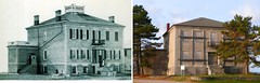 Madison Barracks, NY Hospital front Then and Now