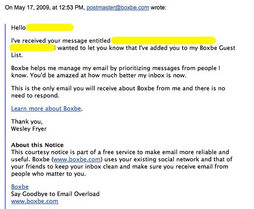 BoxBe Courtesy Message | Uploaded with plasq's Skitch | Flickr