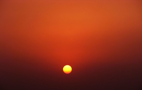 Yellow Ball.......! by M. Asif - AWAY !, Shot taken at Rohtas Fort on Sunday, 21st October, 2007.pakistan sunset red orange sun yellow evenin