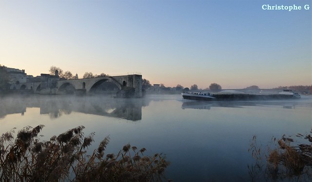 Le pont d'Avignon à l'aube (Vaucluse - 18 décembre 2016)  (2)