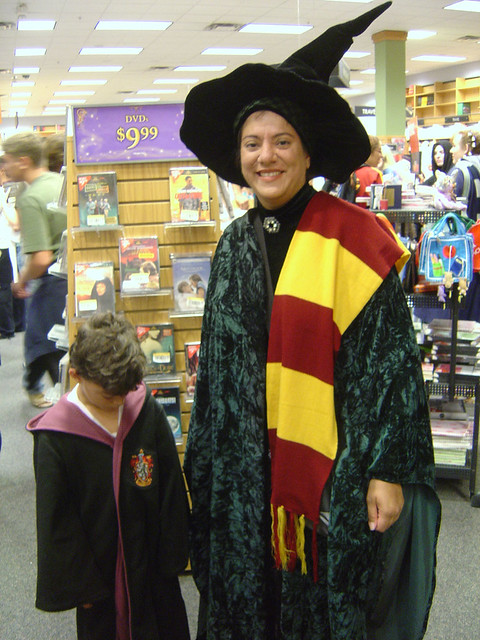Professor McGonagall and a shy Harry Potter