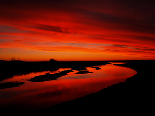 sunset orange reflection nz horowhenua hokio deadpossum hokiobeach