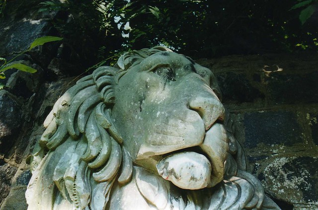Lion Statue Untermyer Park in Yonkers by Aqueduct around 2001