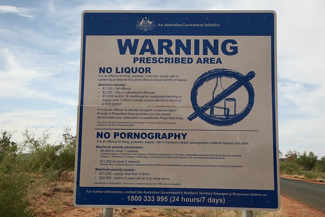 Federal Government Intervention Signage, Honeymoon Gap, just west of Alice Springs, Central Australia.