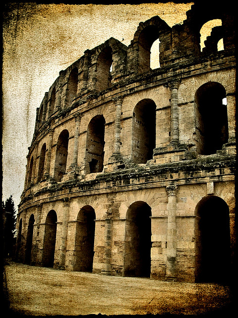 Roman Coliseum in Tunisia.-