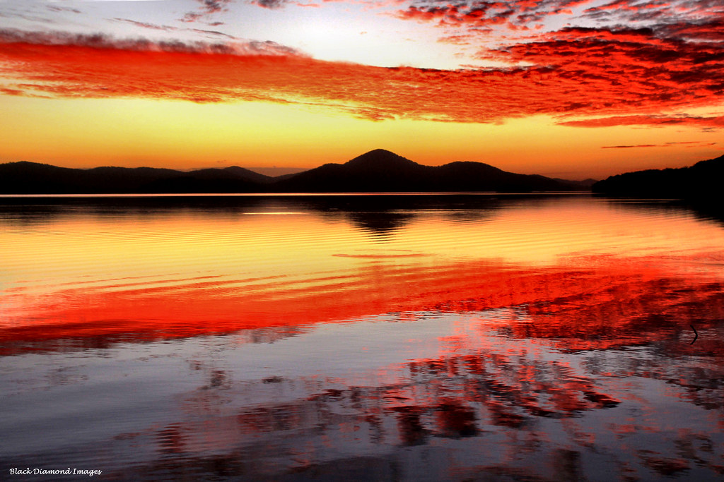 Wallis Lake Sunset from Sunset Park Pacific Palms, NSW, Australia by Black Diamond Images