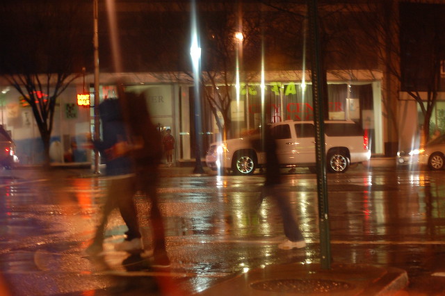 street beat the rain in White Plains